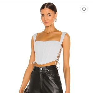 Classic fitted corset in light blue